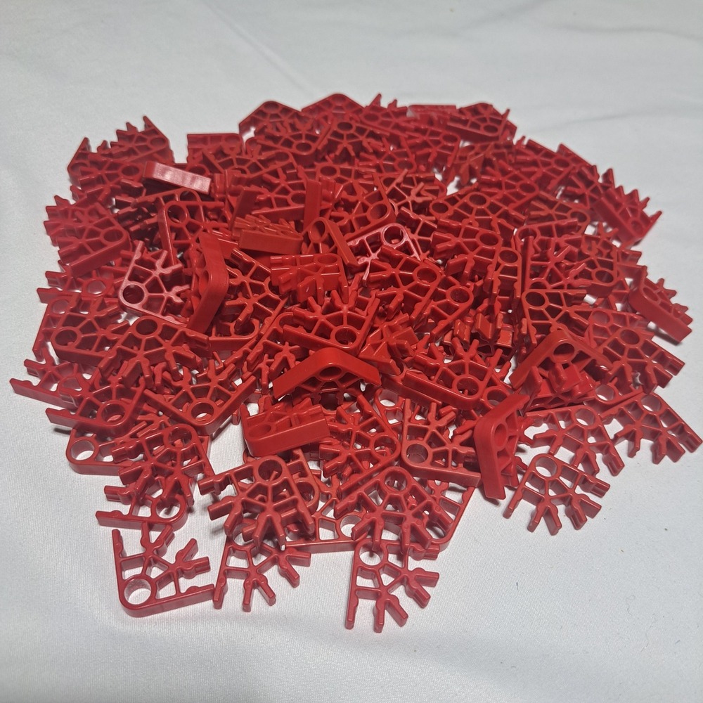 K'NEX Red 3-Way Right Angle Connectors Bulk Lot of 156 Replacement Parts STEM